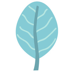 Fototapeta premium Light blue single leaf with soft veins, ideal for calm, serene, or minimalist nature-themed design projects and decorative elements. 