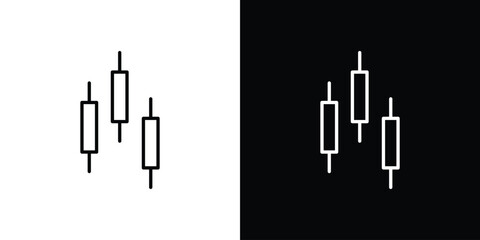 Chart candlestick icon vector illustration. editable stroke icon.