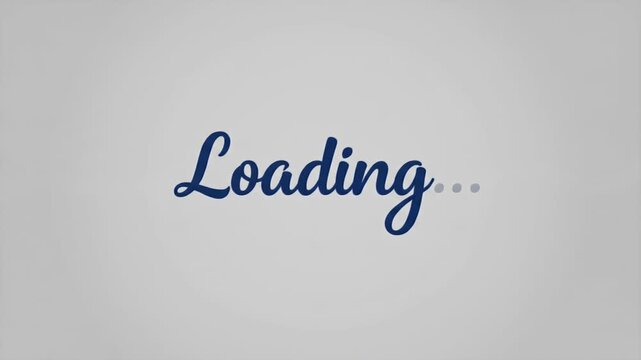 Loading Screen Animation Loop With Text In Blue And Gray Background