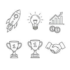 Startup Rocket Doodle Vector