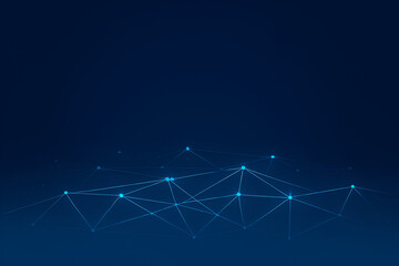 Abstract Blue Network Connections Nodes Digital Vector