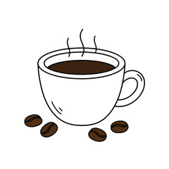 Coffee Cup Doodle Illustration