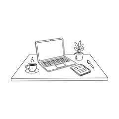 Home Office Workspace Doodle