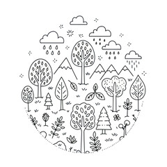 Eco Nature Doodle Vector