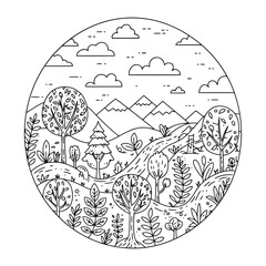 Eco Nature Doodle Vector