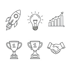 Startup Rocket Doodle Vector