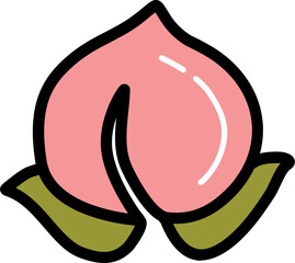 Peach chinese culture line icon