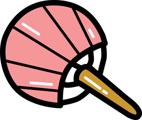 Handheld fan chinese culture line icon