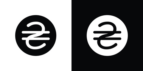 Hryvnia icon glyph vector Illustration