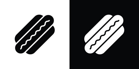 Hotdog icon glyph vector Illustration