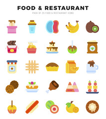 icons set. Food and Restaurant for web. app. vector illustration.