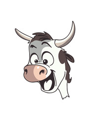 vector illustration adorable baby bull face