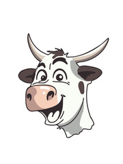 vector illustration cute cartoon bull portrait