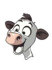 vector illustration friendly cow cartoon