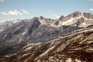 Snow mountains in the west of Sichuan province, Daerpu area, Xiaojin County, Ngawa Tibetan and Qiang Autonomous Prefecture, China