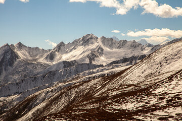 Snow mountains in the west of Sichuan province, Daerpu area, Xiaojin County, Ngawa Tibetan and Qiang Autonomous Prefecture, China