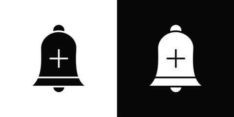 Cowbell circle plus icon glyph vector Illustration