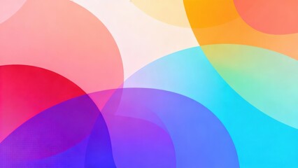 Overlapping translucent circles create a vibrant abstract background with shifting color gradients.