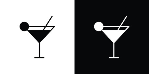 Citrus Martini glass icon glyph vector Illustration