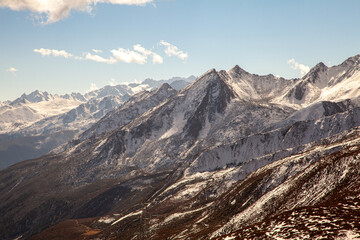 Snow mountains in the west of Sichuan province, Daerpu area, Xiaojin County, Ngawa Tibetan and Qiang Autonomous Prefecture, China