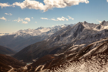 Snow mountains in the west of Sichuan province, Daerpu area, Xiaojin County, Ngawa Tibetan and Qiang Autonomous Prefecture, China