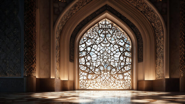 Light coming through the stone lattice window