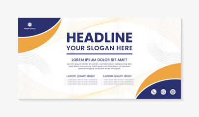 Blue and yellow abstract background banner template design