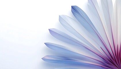 Fan of Translucent Glass Fins Radiating from One Side, Blue-Purple Dispersion