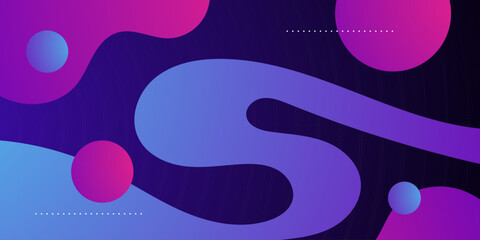 Abstract liquid wave pattern background with gradient purple and blue design. Trendy banner concept. Eps10 vector