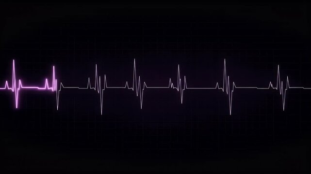 Medical ECG Heartbeat Graphic Realistic Dark Background