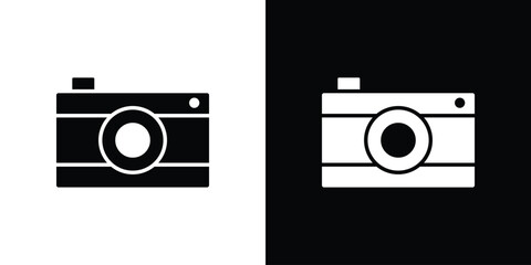 Retro camera icon glyph vector Illustration