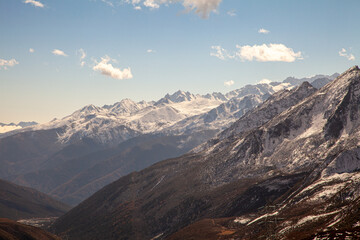 Snow mountains in the west of Sichuan province, Daerpu area, Xiaojin County, Ngawa Tibetan and Qiang Autonomous Prefecture, China
