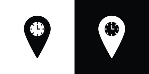 Real time location icon glyph vector Illustration