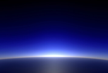horizon from space, blue gradient background