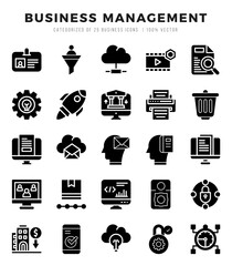 Set of Glyph Business Management Icons. Glyph art icon. Vector illustration