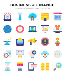Set of Business & Finance Icons. Simple line art style icons pack.for website and mobile site and apps.