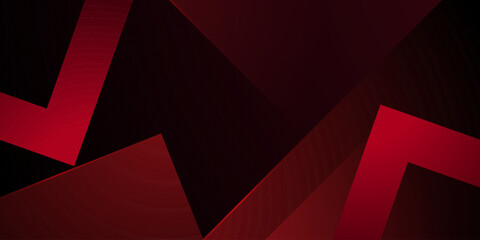 Abstract dark red overlap triangle pattern background. Futuristic red banner background.