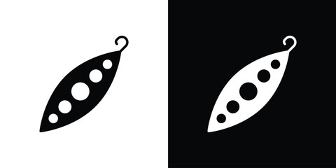 Peapod icon glyph vector Illustration