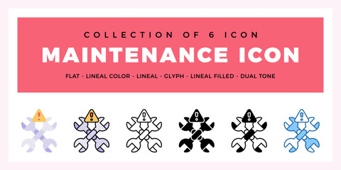 Pack of 6 Vector Maintenance icon