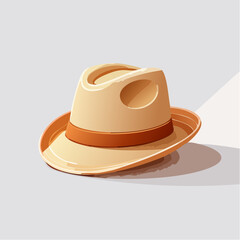 Elegant fedora hat illustration stylish accessory isolated on neutral background
