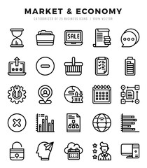 Market & Economy web icons in Lineal style.