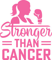 Empowering Stronger Than Cancer Typography Shirt  