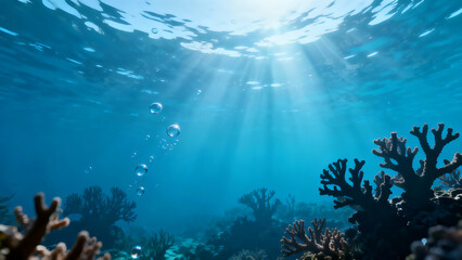 Fototapeta premium underwater view of a coral reef with fishes