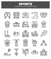 Collection of 25 Sports Icons.  A Visual Guide to Various Sports and Activities
