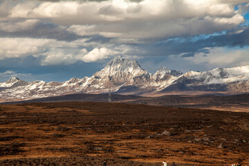 Snow mountains in the west of Sichuan province, Daerpu area, Xiaojin County, Ngawa Tibetan and Qiang Autonomous Prefecture, China