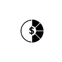 Financial Pie Chart Icon with Dollar Sign Budget and Investment Allocation