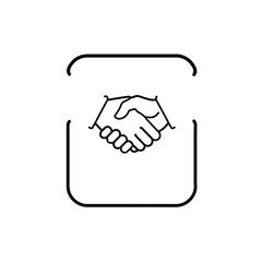 Simple Handshake Icon for Cooperation, Agreements and Partnerships