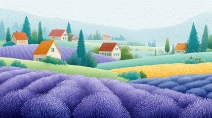 A picturesque view of a charming rural landscape, capturing the essence of idyllic country life. rolling hills stretch towards the horizon, inviting us to dream of simplicity and natural beauty.