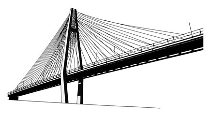 Obraz premium Minimalist Abstract Bridge Lines Vector Art, Modern Architecture Design