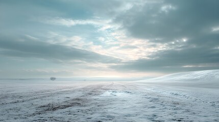 Silent Field &ndash; Minimal Snow Landscape